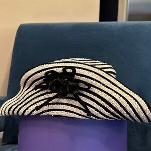 Black and Off-White Soft Elegant Hat